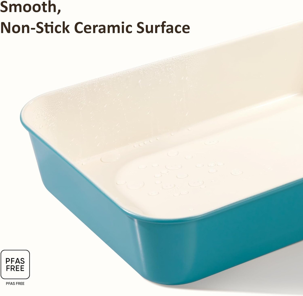 6-Piece Nonstick Ceramic Baking Pans Set - Bakeware Sets Including Cookie Sheets