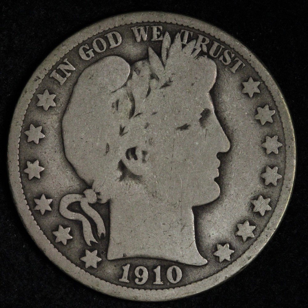 1910 Barber Silver Half Dollar VG E377 KIREW