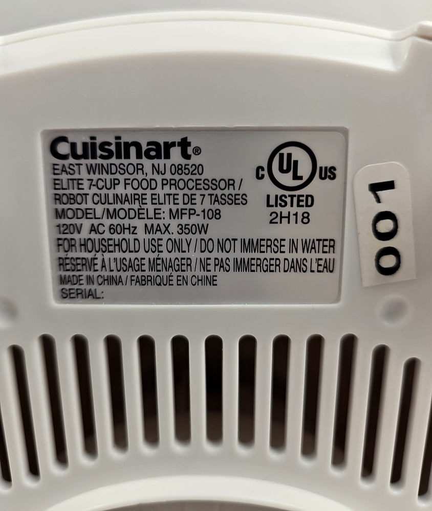 Cuisinart MFP-108 7 Cup Food Processor Motor Base Only Replacement Part OEM