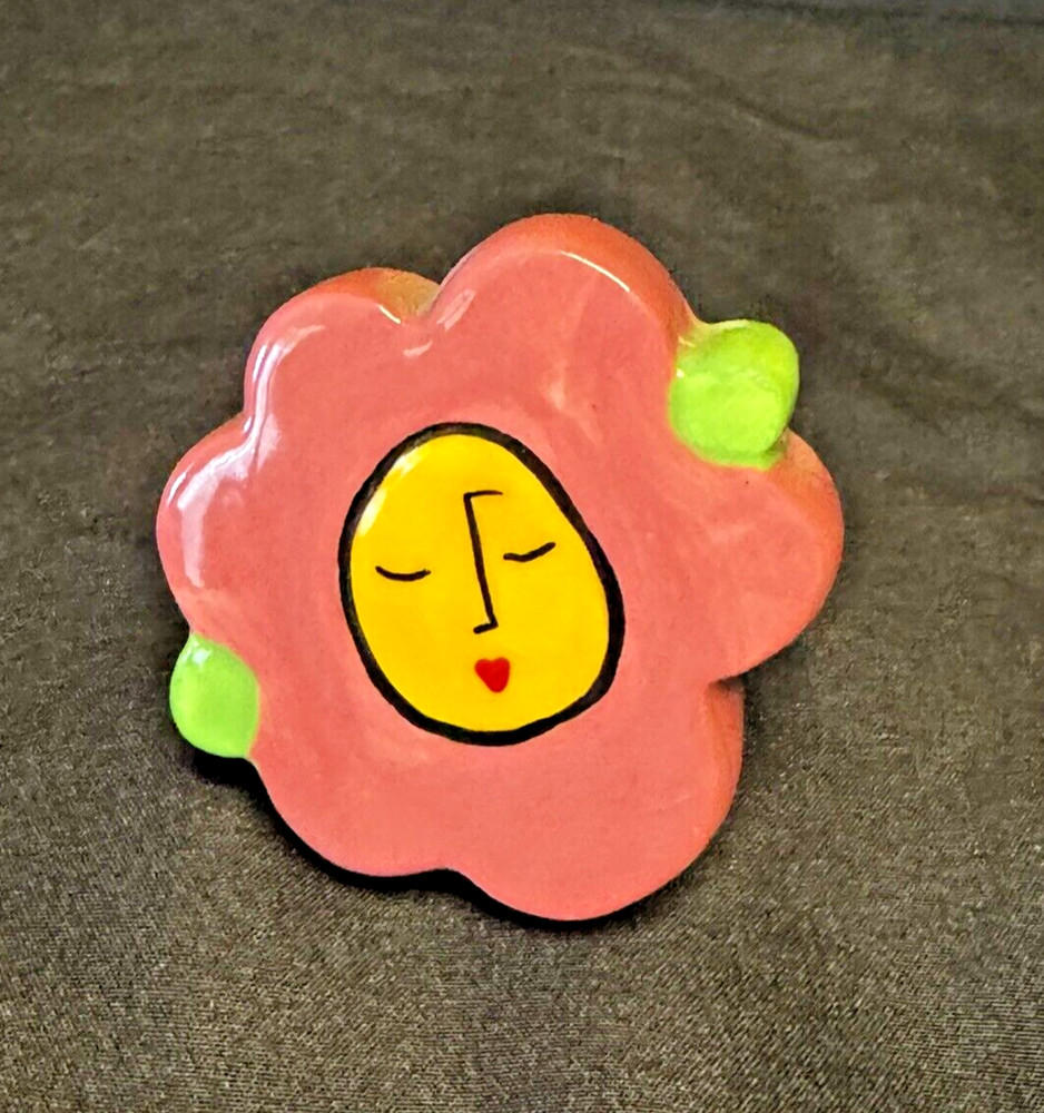 Silvestri Sandra Magsamen Drawer Pull Handpainted Flower Signed