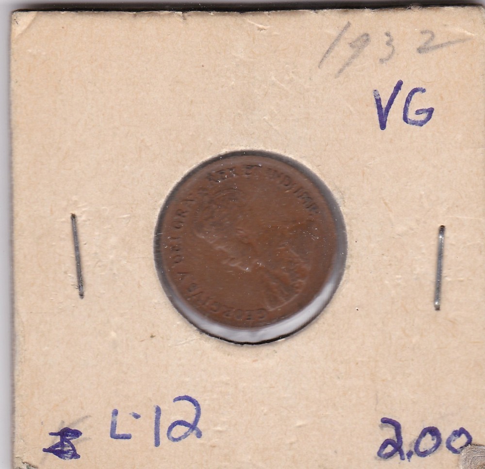 1932 Canadian Cent L12