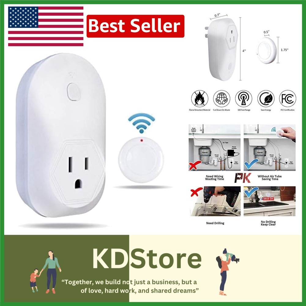 Remote Control Wireless Switch for Garbage Disposal & Appliances, 100ft Range