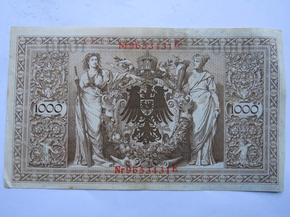 1910 Germany 1000 Mark Banknote