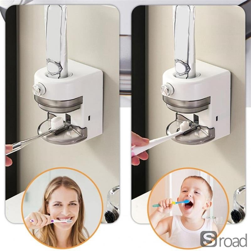 Auto Toothpaste Dispenser Wall Mount Touch-Free Adjustable Rechargeable