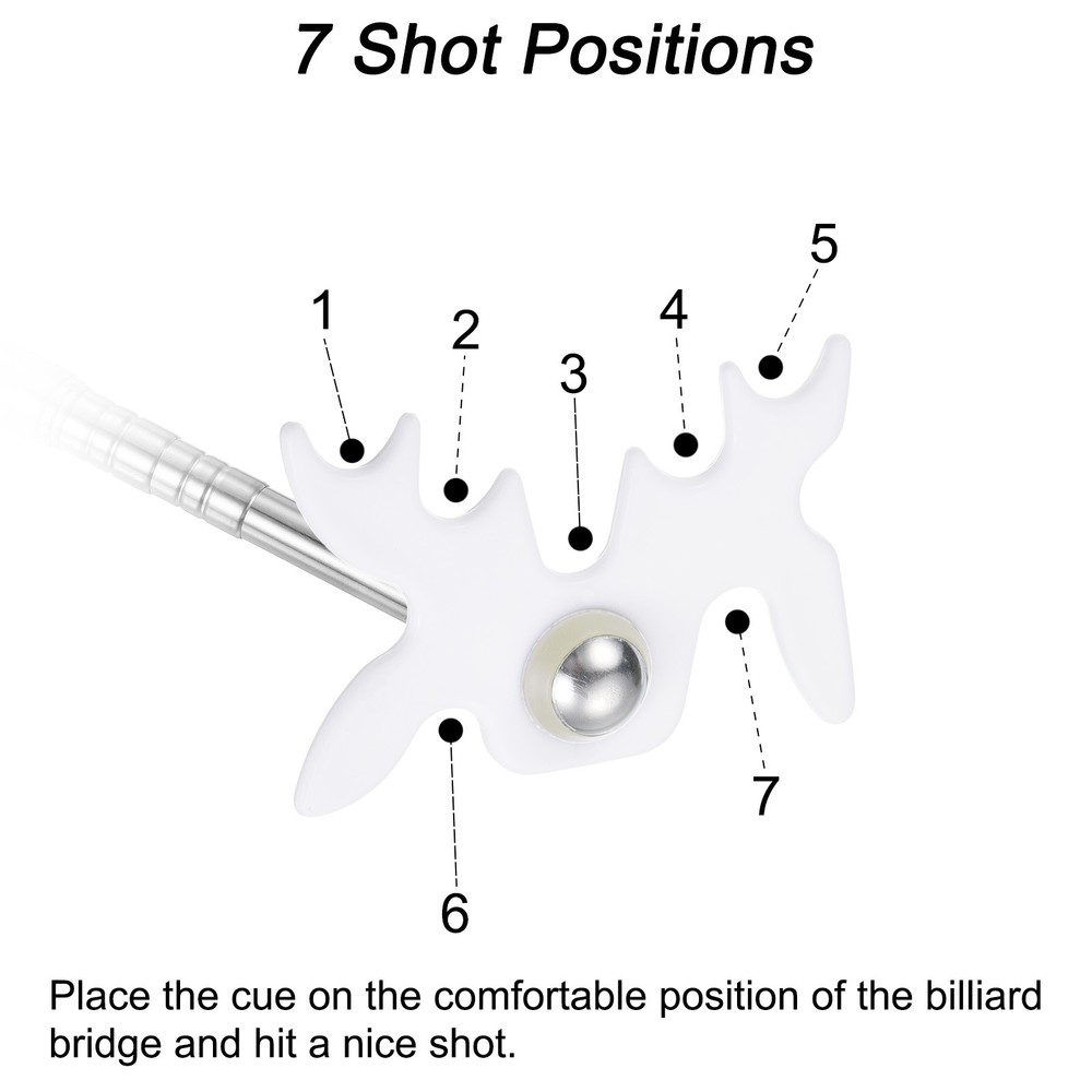 Billiard Stick Bridge Stick, EVA Handle with Plastic Bridge Head, White