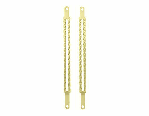 NEW! 20 DOUBLE SQUARE TWISTED SPRING FORK BARS GOLD.