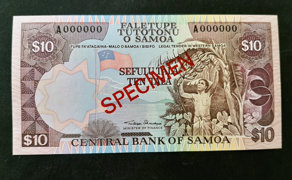 Western Samoa p-34 , UNC , 10 Tala , 2002 , SPECIMEN !!