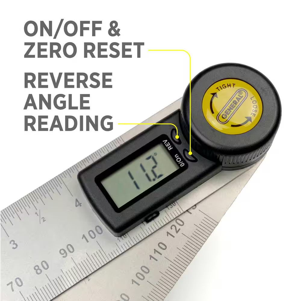 General Tools 5" Digital Reversible Angle Finder w/ LCD Display & Angle Lock