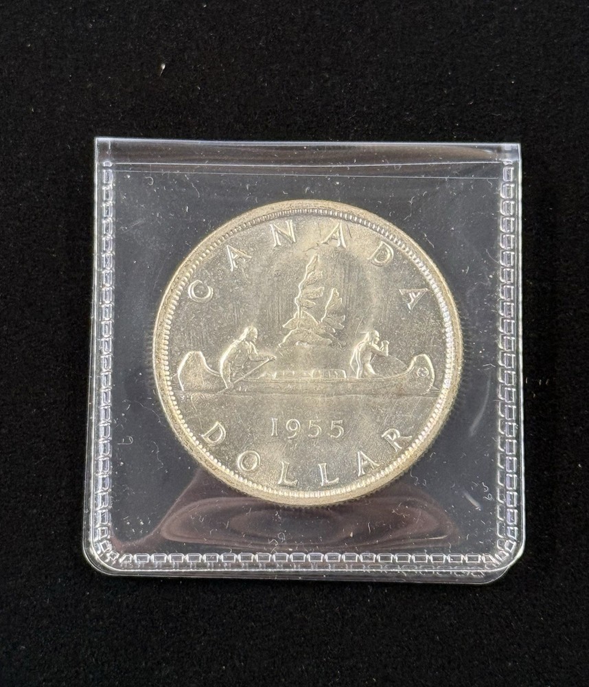 1955 Canada $1 Silver Dollar Nice UNC Item #618