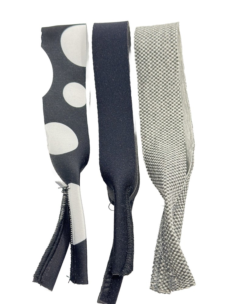 NEW 3 Pack Polka Dot Check Plain Eyeglasses Or Sunglasses Frames Strap Retainer