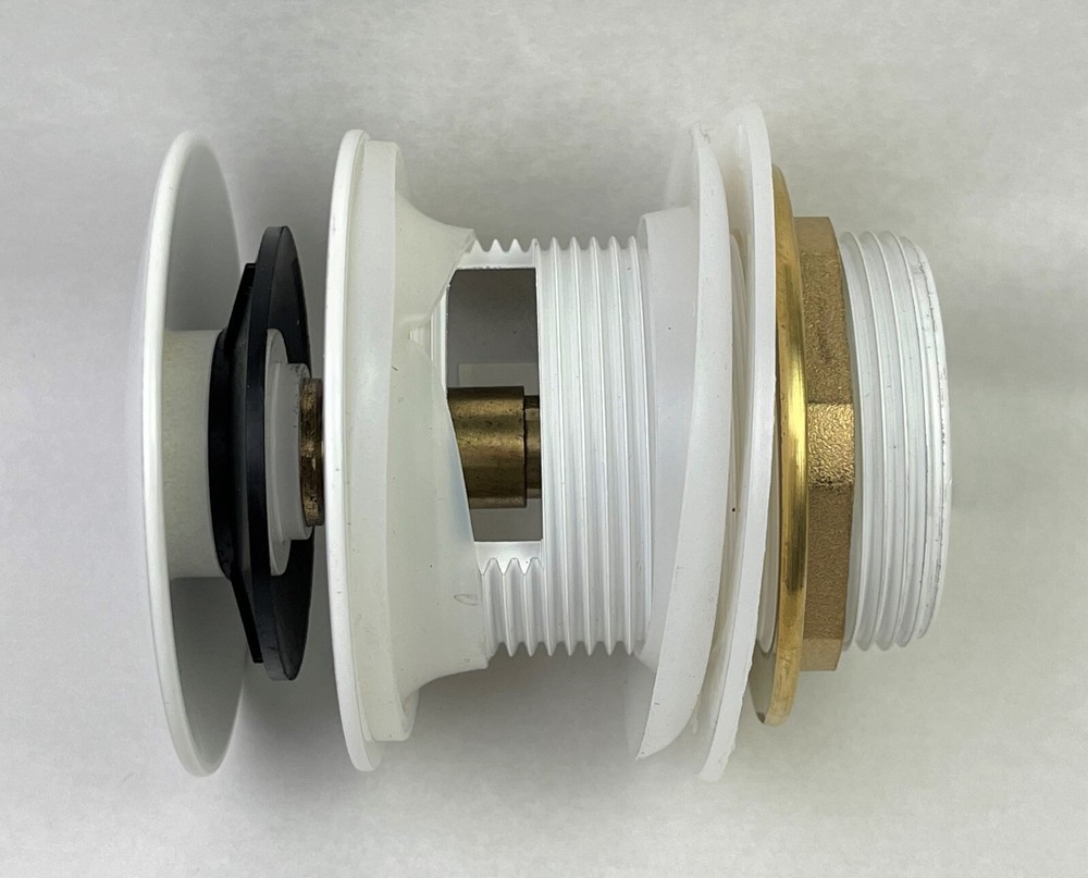 White Bathroom Tub Basin Drainer Stopper Push Down Pop Up Drain with Overflow
