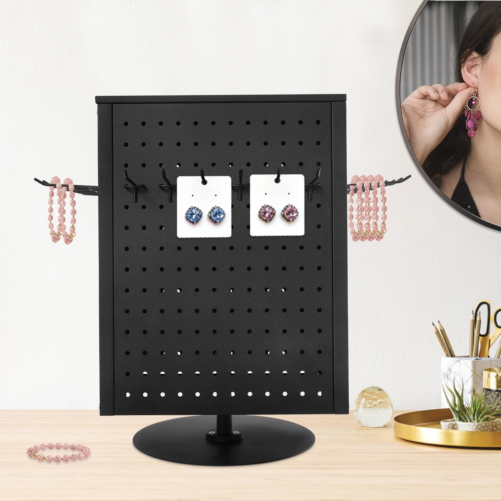 Pegboard Rotating Display Stand 4 Sided Spinning Peg Board Display Peg Board