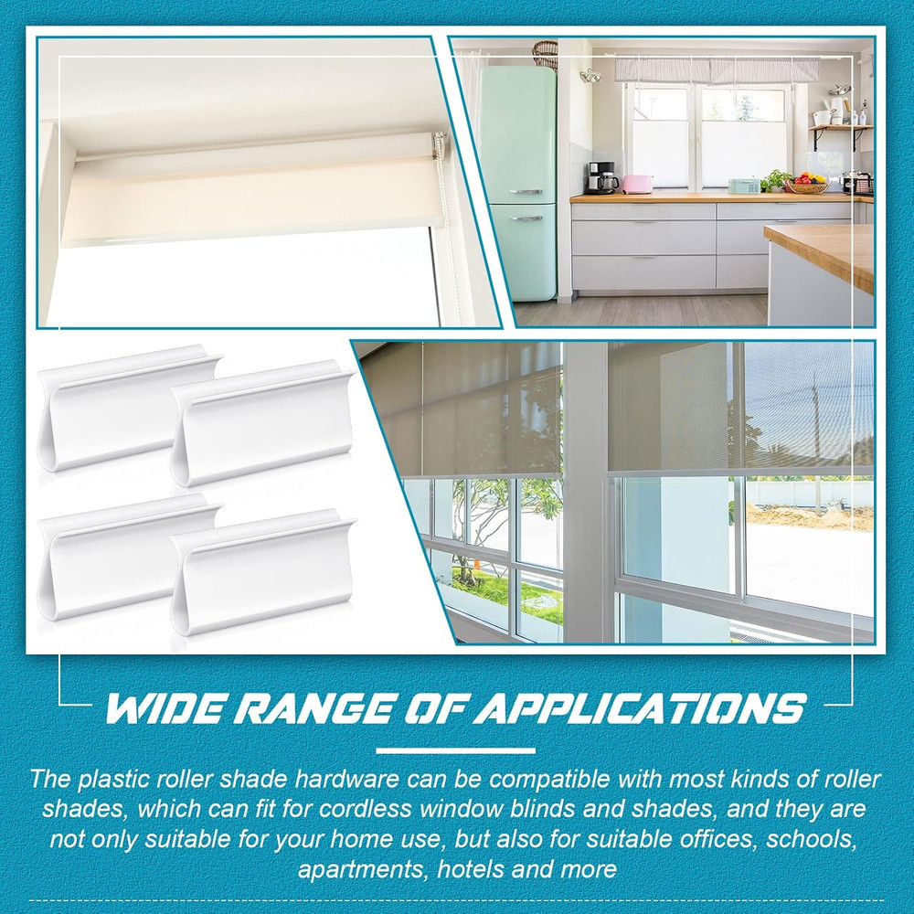 4 Pieces Window Shade for Roller Pull down Roller Shades Handle Blinds for Windo