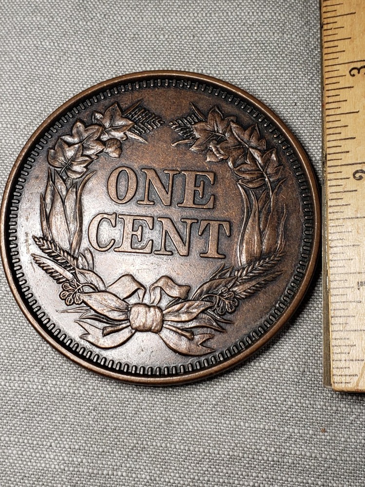 Oversized 3" 1856 Novelty Flying Eagle Large Cent Coin One Cent Token C58