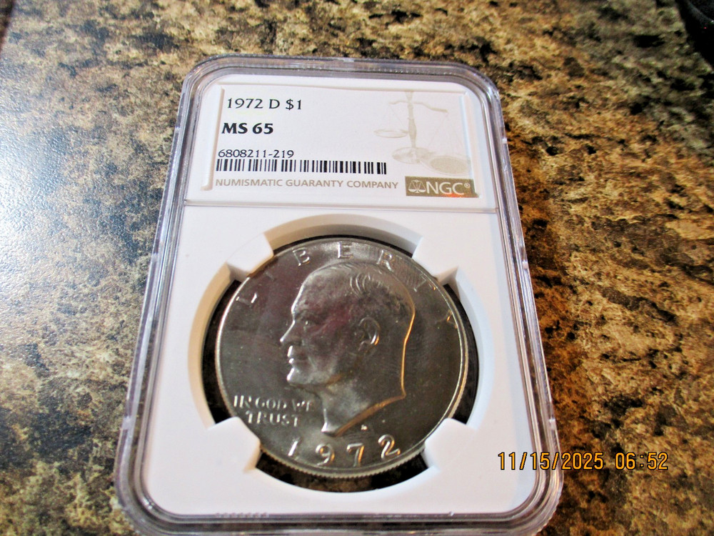 1972-D EISENHOWER DOLLAR NGC MS 65    219