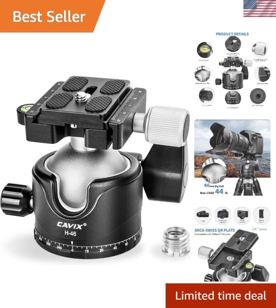 360° Tripod Ball Head with Arca Swiss Quick Release - 44 lb Capacity