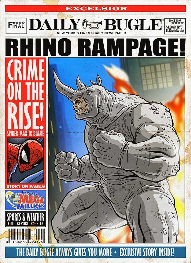 Spiderman Daily Bugle Rhino Rampage! Peter Parker Marvel Avenger💥🕷🕸🕷💥
