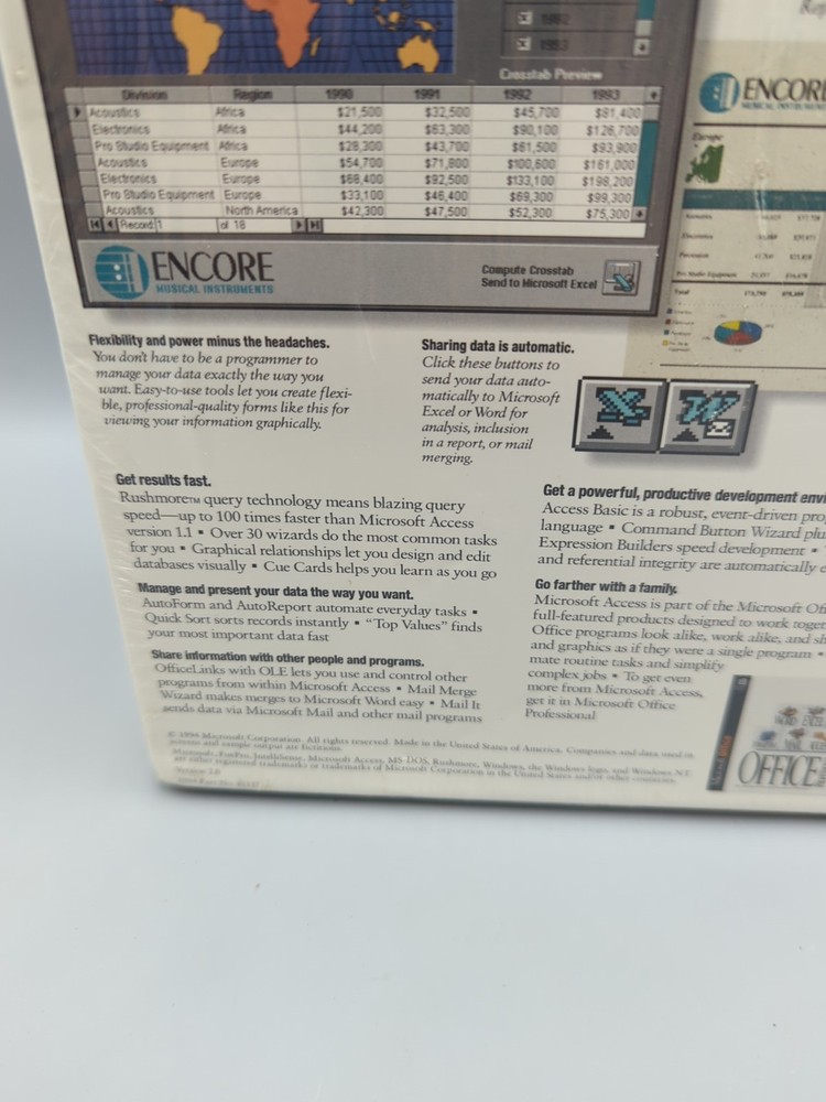 Microsoft Office Access Windows 2.0 Edition 3.5 disks 1994 Software Vintage New!