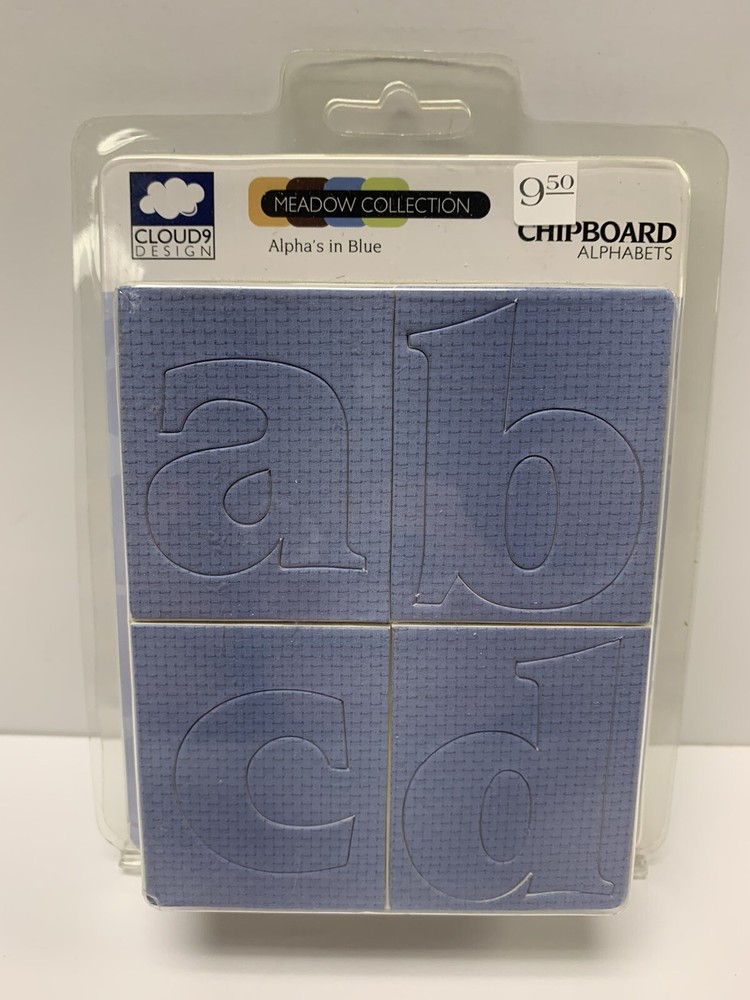 Cloud 9 MEADOW COLLECTION Chipboard Letters ALPHABET Alpha's in BLUE Lowercase