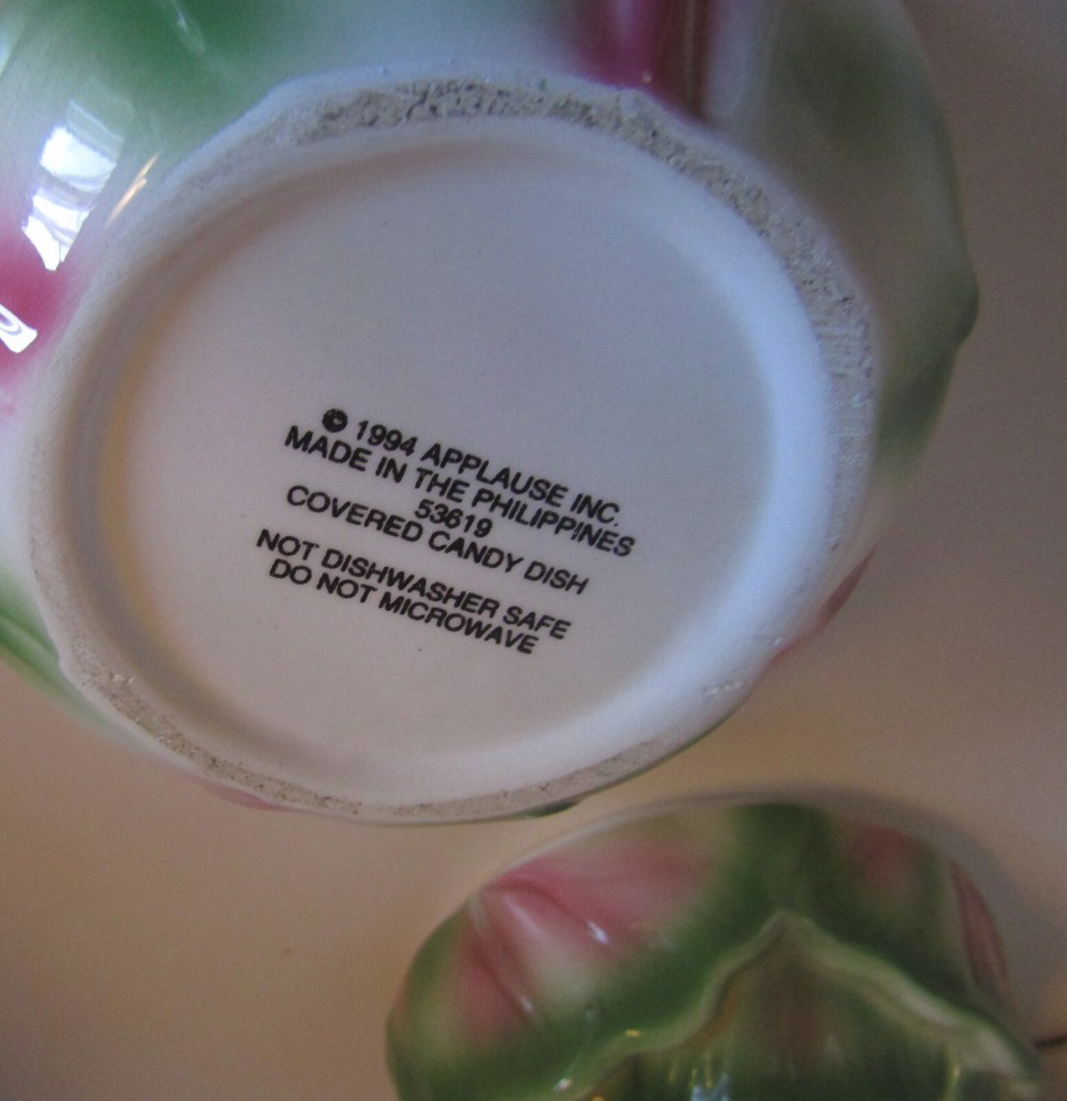 Applause Easter Bunny Cabbage Candy Trinket Dish Rabbit Ceramic Spring