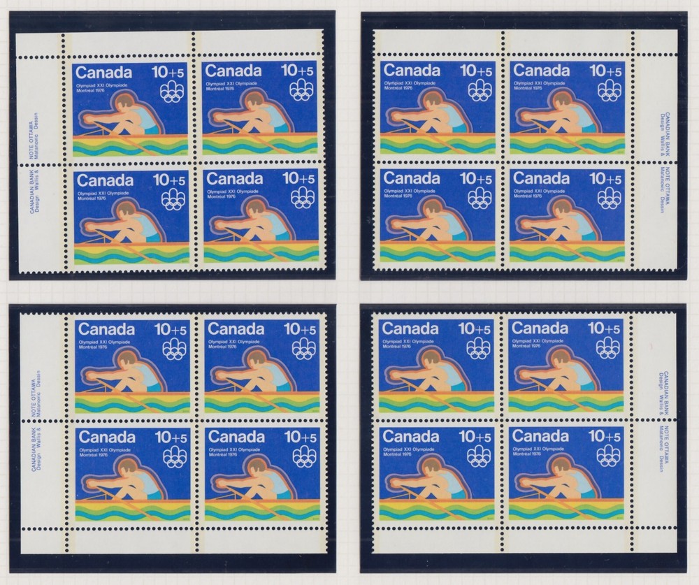 CANADA  B5 MNH MATCHED SET 10c + 5c WATER SPORTS, ROWING