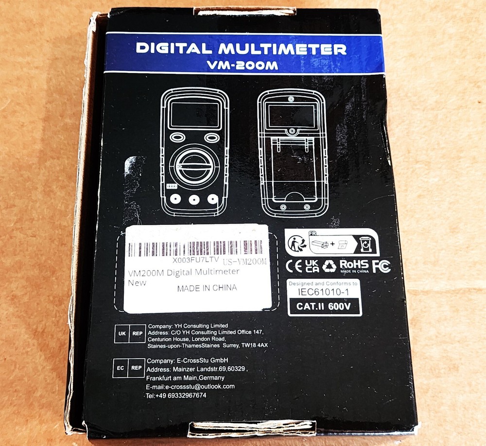 New Venlab Digital Multimeter, Model VM-200M In Original Box