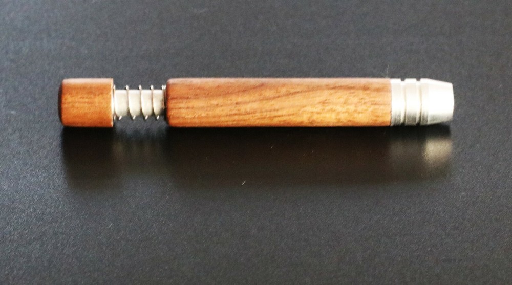 3" Spring Loaded Walnut One Hitter- Self Ejection Cleaning System