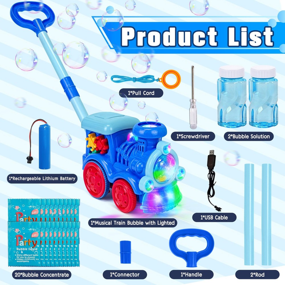 Goenb Automatic Bubble Machine Blower Maker, Music One Size, Blue