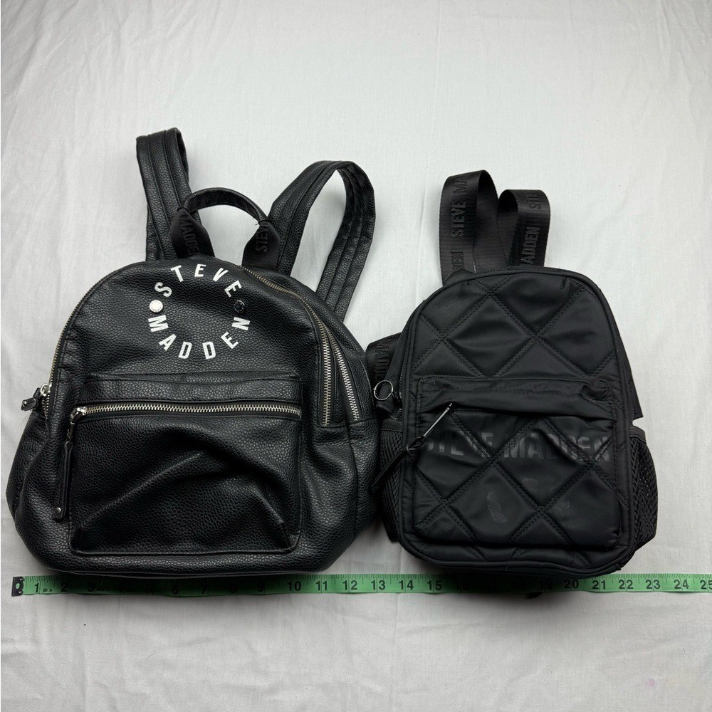 Steve Madden Black Quilted Backpack Duo bundle