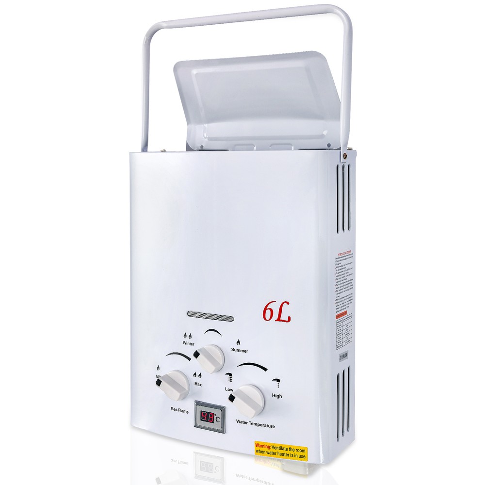 Portable LPG Propane Gas 6L Hot Water Heater Tankless Instant Boiler Outdoor RV