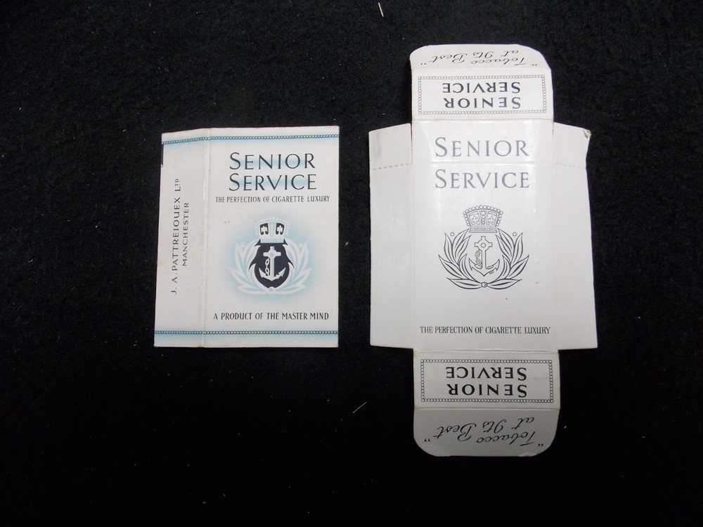 T2 Vintage Senior Service Empty Cigarette Packet Box