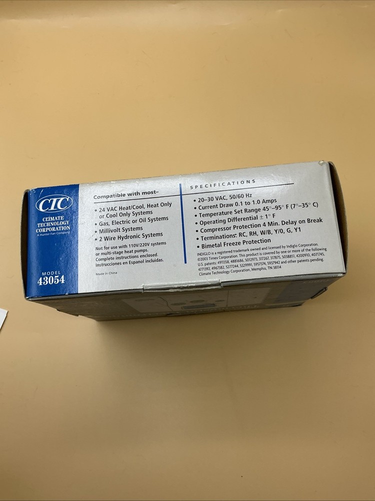 CTC Digital Electronic Thermostat Model 43054 Open Box None Programmable