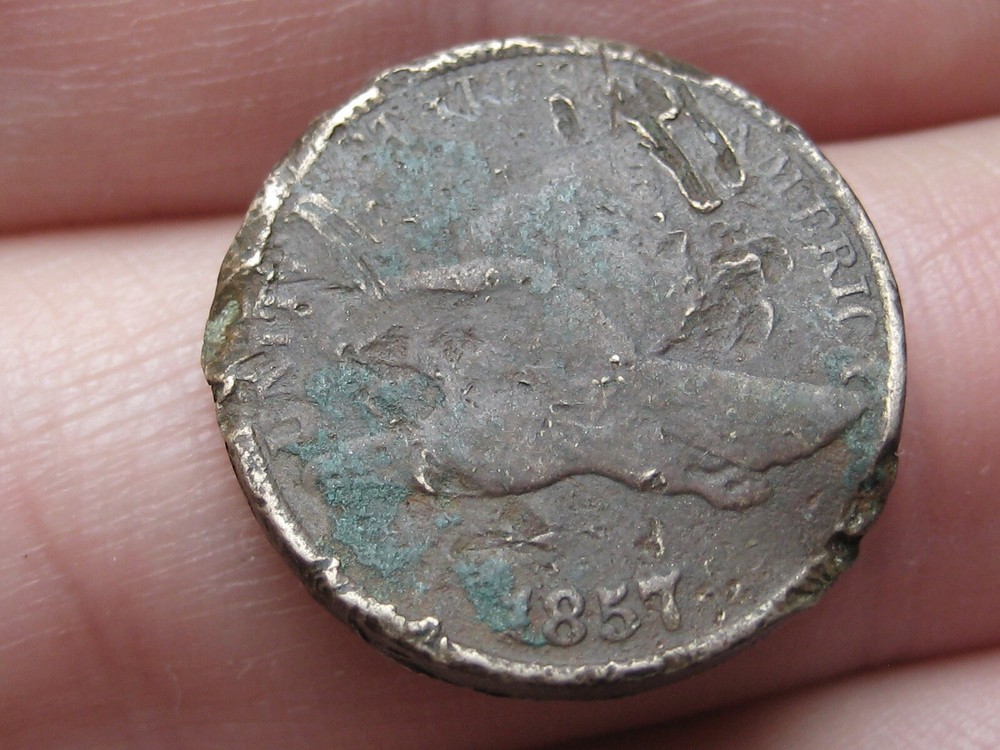 1857 Flying Eagle Penny Cent, VG Details