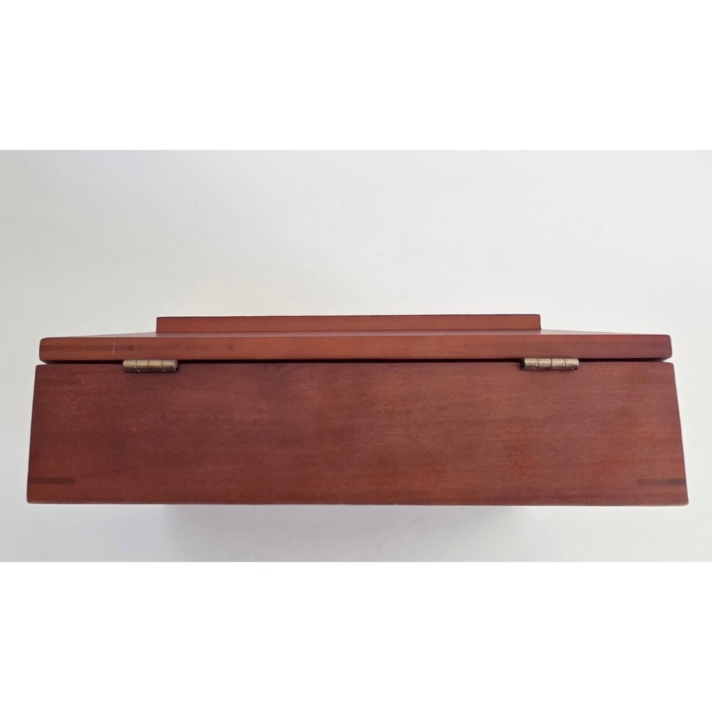 Wooden Photo Frame Keepsake Box – Hinged Storage Box w/ Interchangeable Image