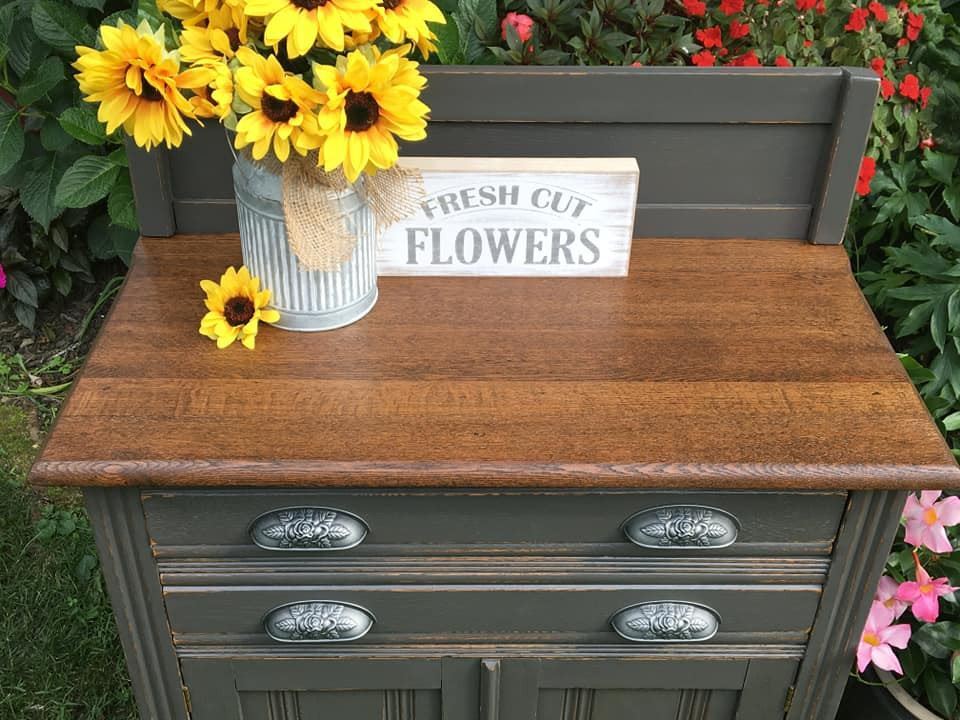 3-3/4" Old Rose Pattern Cup Pull Antique Pewter