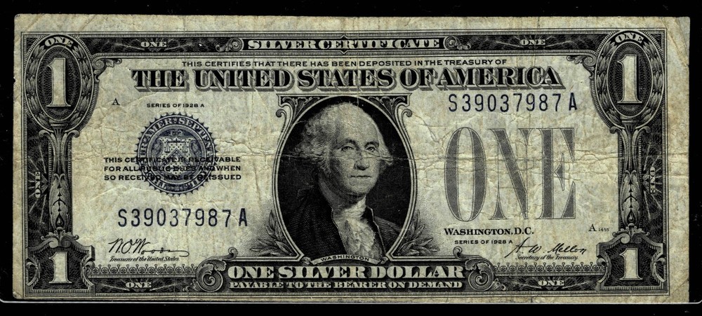 1928-A  $1 SILVER CERTIFICATE NOTE ~FINE