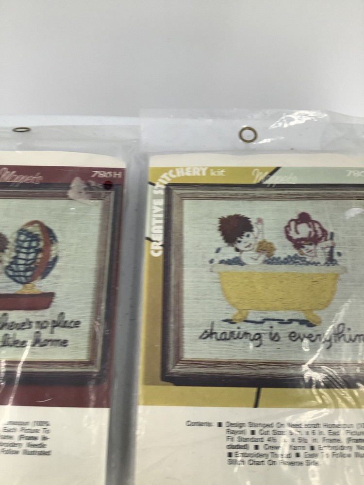2 Moppets Creative Stitchery Kits Crewel Sharing Is Everything Theres No Place