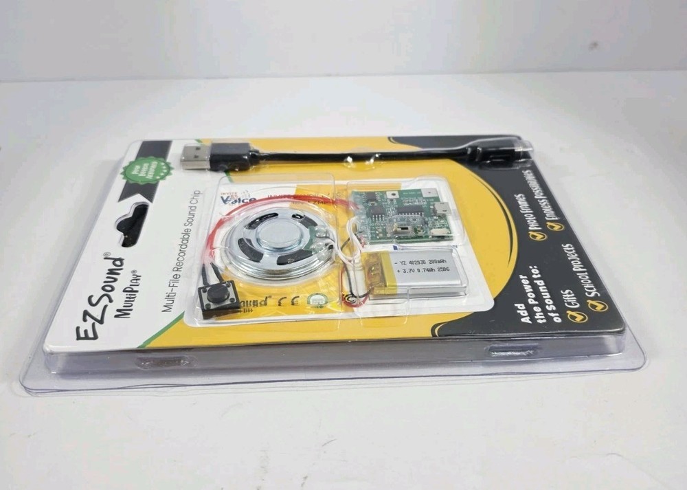 EZSound Multiplay Push Button Recordable Sound Chip | Plays Multiple Recordings