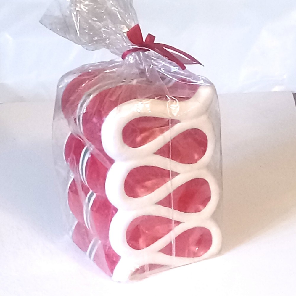 Christmas Ribbon Candy Candle 6" Tall
