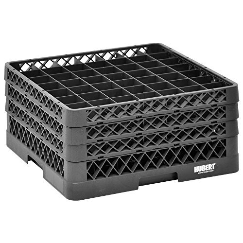 Vollrath Traex Black Plastic 49 Compartment Dishwashing Rack with Three Open