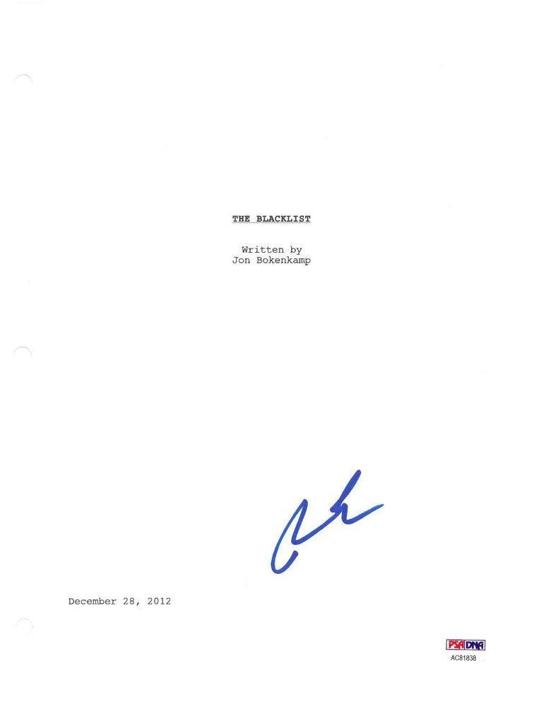 Ryan Eggold Signed The Blacklist 8.5x11 Script Page 1 PSA/DNA #AC81838