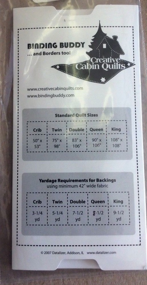 BINDING BUDDY GUIDE BY CREATIVE CABIN QUILTS
