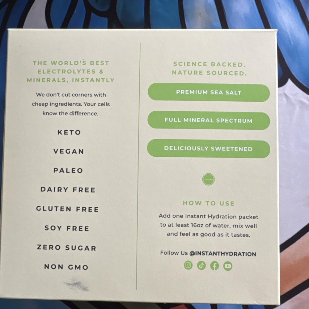 Instant Hydration Premium Electrolyte Drink Mix - Lemon Lime - 30 Packets