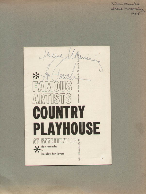 DON AMECHE - PROGRAM SIGNED CIRCA 1958 CO-SIGNED BY: IRENE MANNING