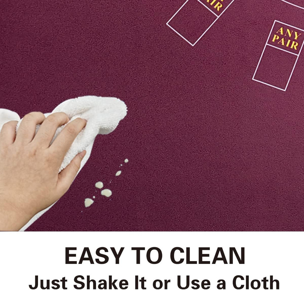 Rectangular 86'' X 50" Blackjack Tabletop Casino Felt Professional Grade Mat