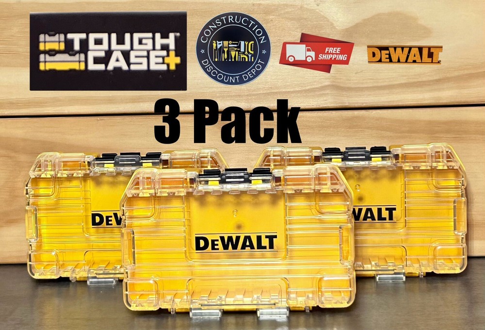 3 DEWALT Tough Case Bit Tip Storage Organizer STACKABLE INTERLOCKING Empty NEW