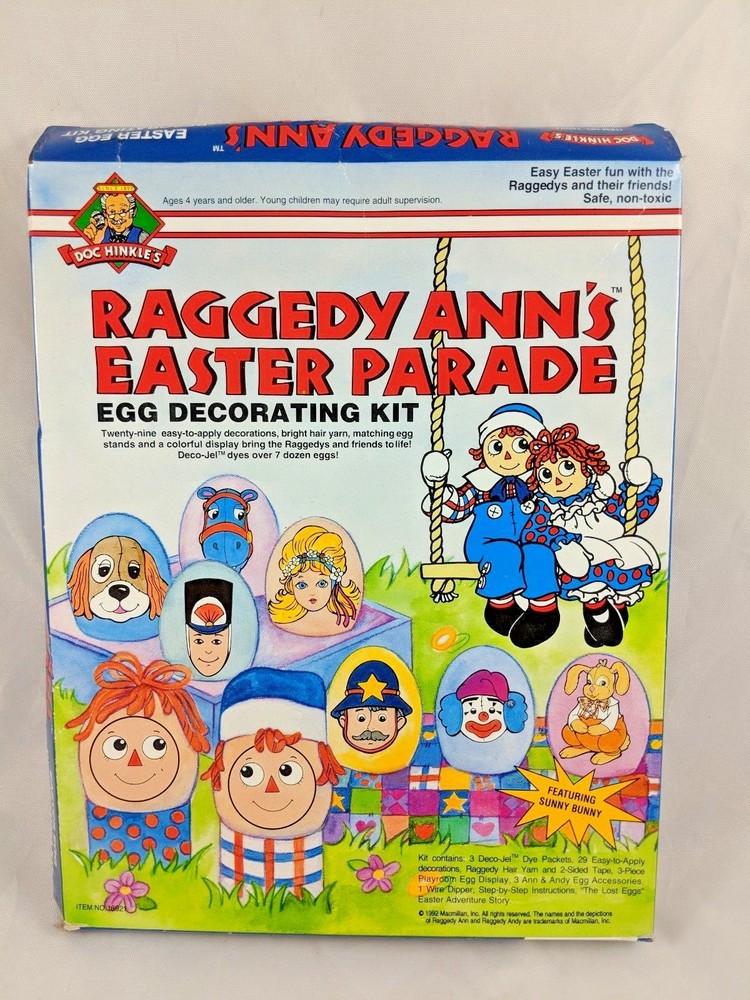 Raggedy Anns Easter Parade Egg Decorating Kit 1992 MacMillan Inc