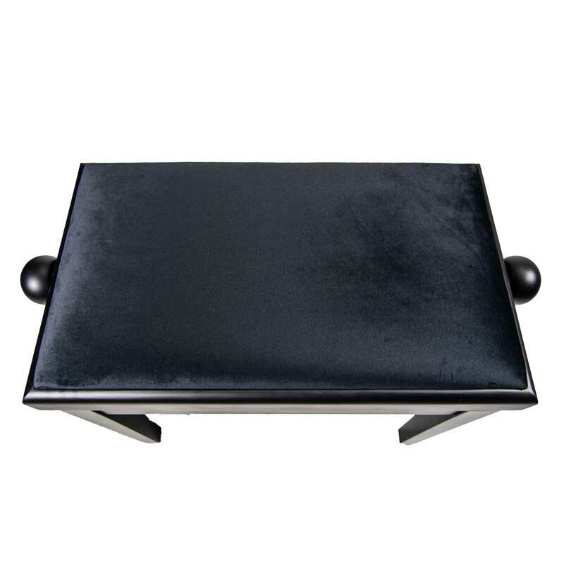 "LEGATO" Adjustable Piano Stool with Black Top, Satin Black