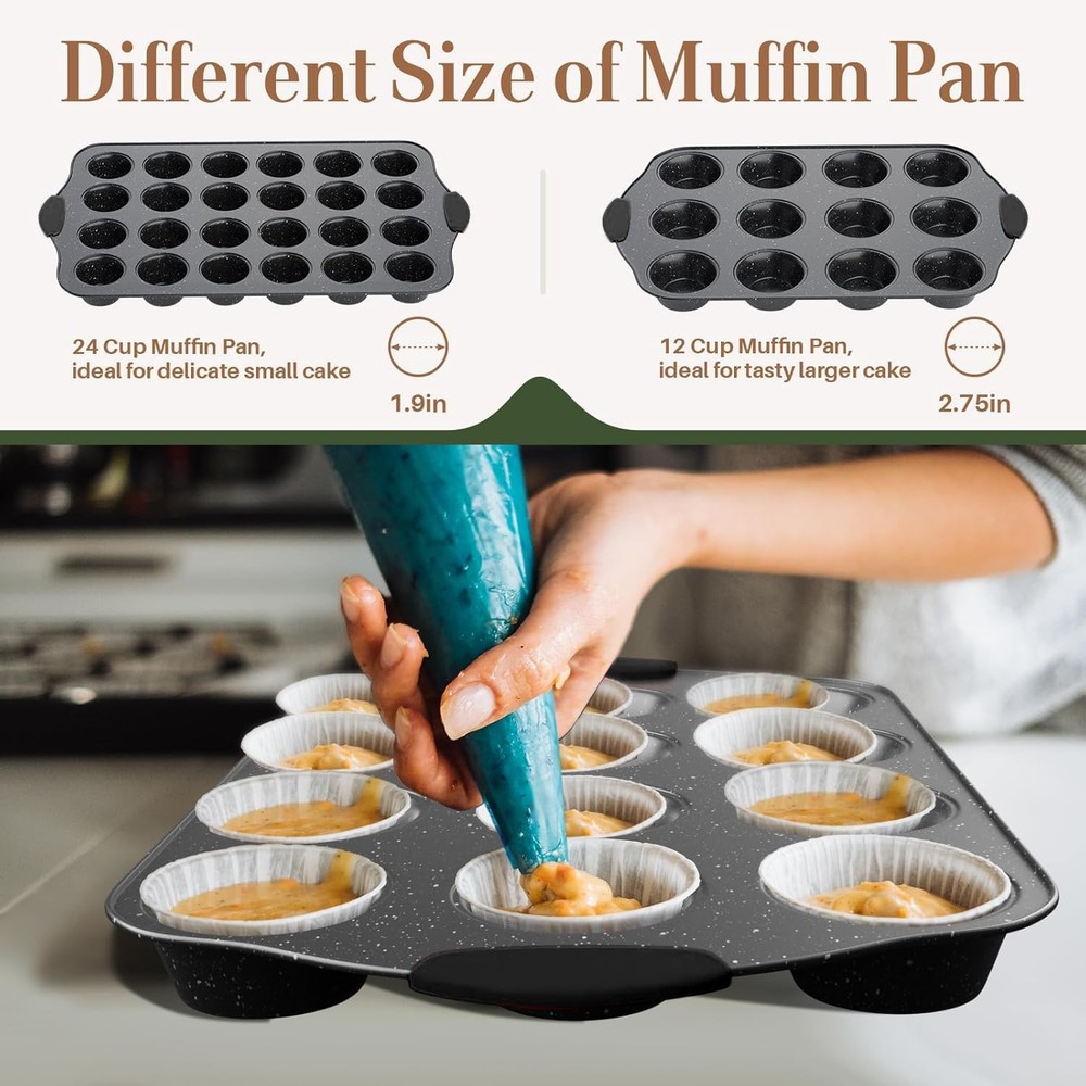 Slow Slog 11-Piece Nonstick Baking Pan Set, Stackable Bakeware Sets, M, Black