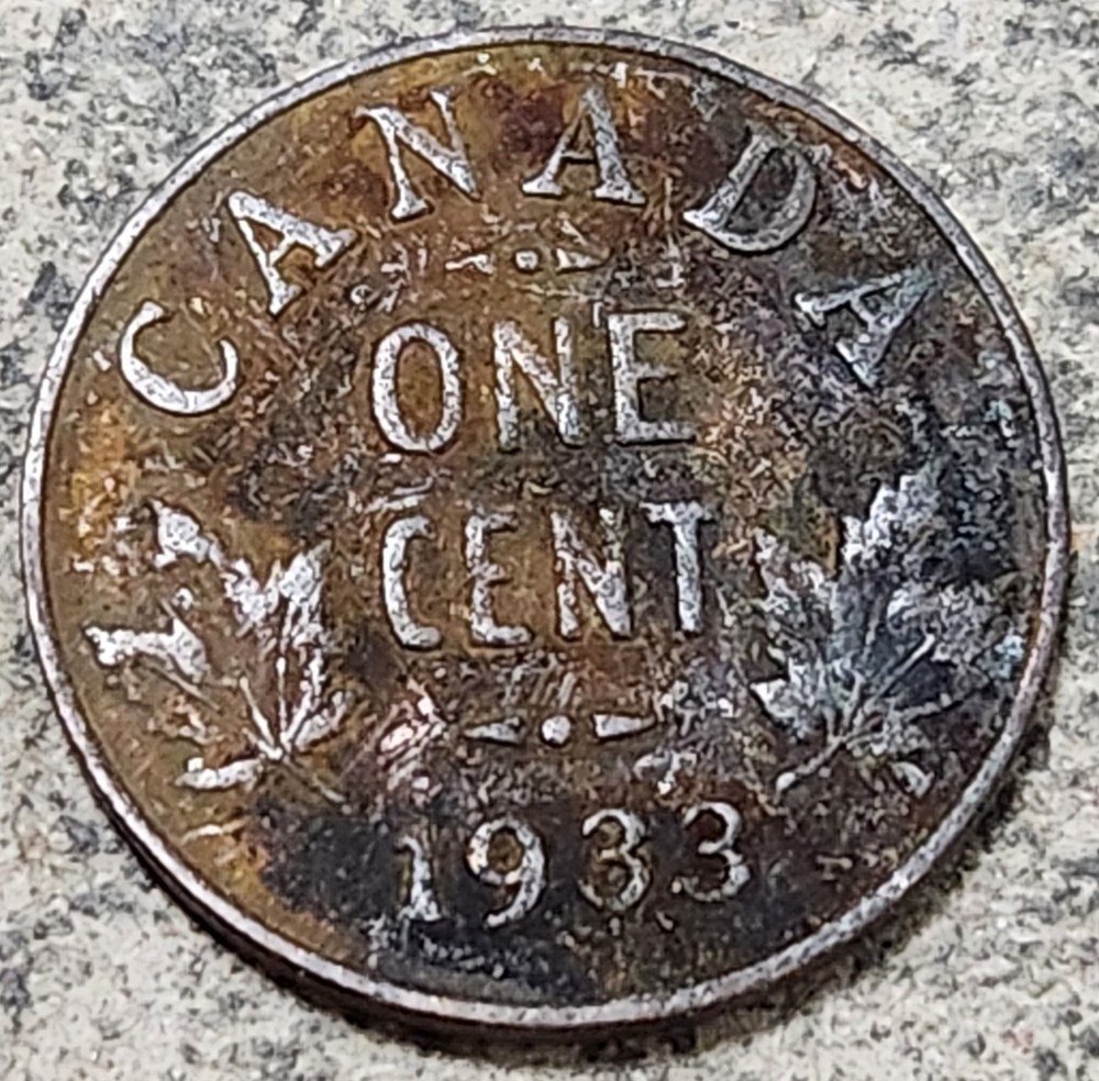 CANADA 🇨🇦 ONE (1) CENT COIN 1933 (KING GEORGE V)